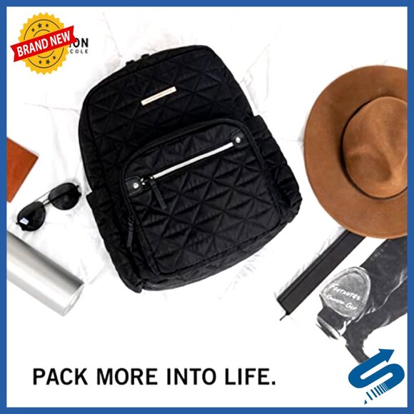 Diamond Quilted Laptop Backpack Chic Functional Work Travel School Essential - Picture 6 of 6